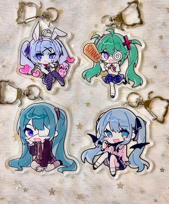 Vol.2 Vocaloid Miku chibby keychains丨Vampire Miku丨Rotten Girl Miku丨Rabbit Hole Miku丨Monitoring Miku