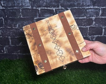 Rolling tray voor dobbelstenen met DnD-kluis/houder, zwaardlade voor Dungeons and Dragons