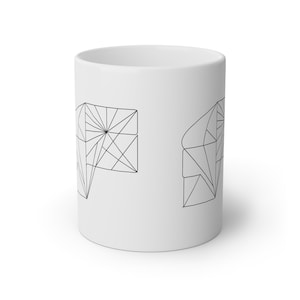 Geometric Art Mug, Minimalist Coffee Mug, Modern Office Decor, Unique Gift, Breakfast Mug