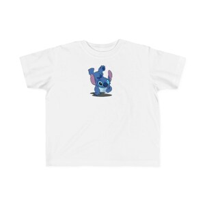 Speels blauw alien-T-shirt voor peuters - leuk op cartoons geïnspireerd T-shirt voor kinderen, leuk uniseks shirt, cadeau voor kleine karakterliefhebbers