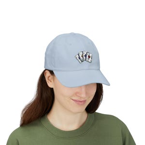 Classico berretto da papà con motivo a carte da gioco - Cappello da baseball ricamato, regalo fantastico per giocatori di carte, berretto unisex in stile casinò
