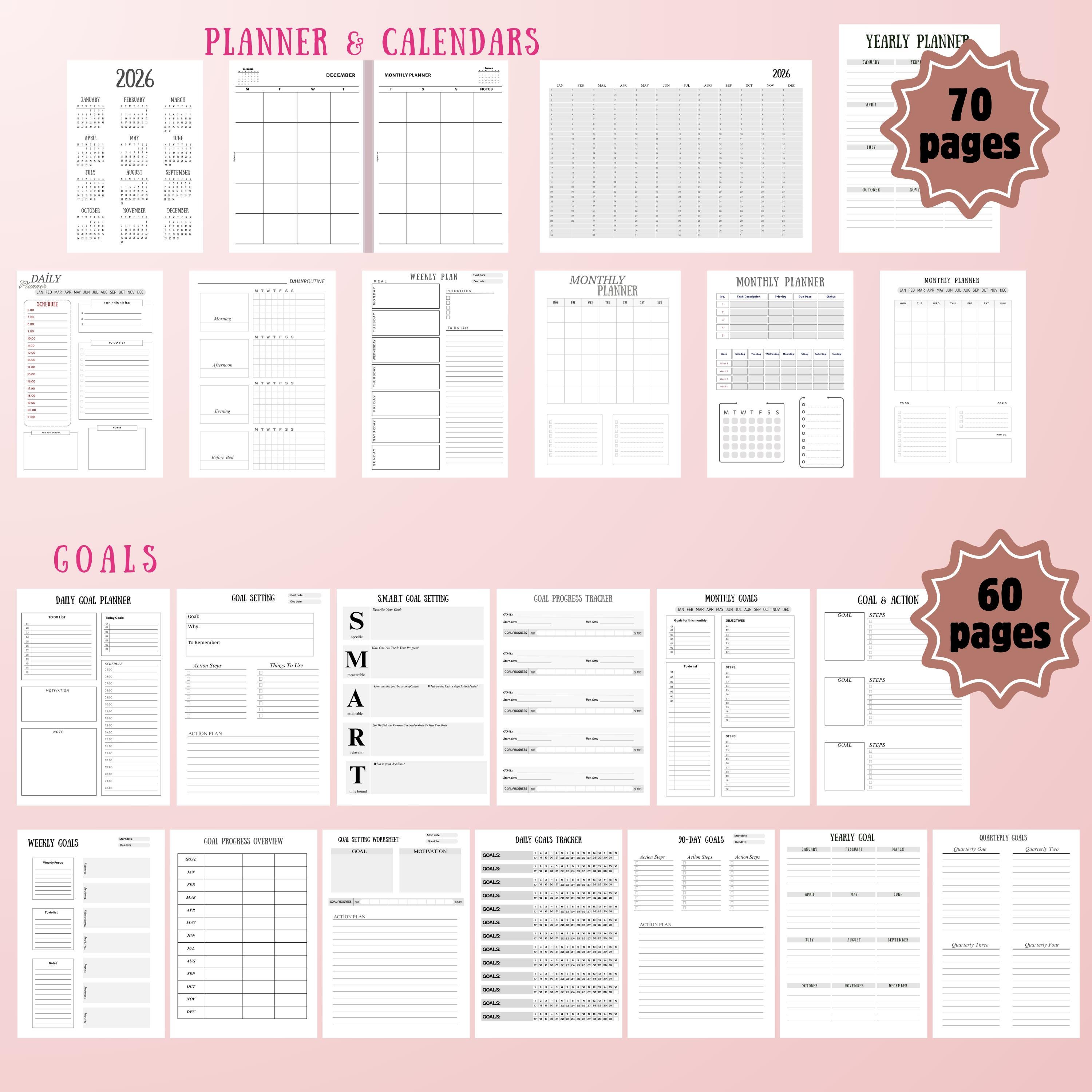 2026 BIG Journal Bundle - ADHD Planner Bundle: 500+ Printable Pages ...