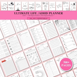 2026 BIG Journal Bundle - ADHD Planner Bundle: 500+ Printable Pages (Digital Download)