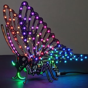 Fjärilsnattlampa 3D RGB LED-lampor WLED WiFi PCB-konst ESP8266
