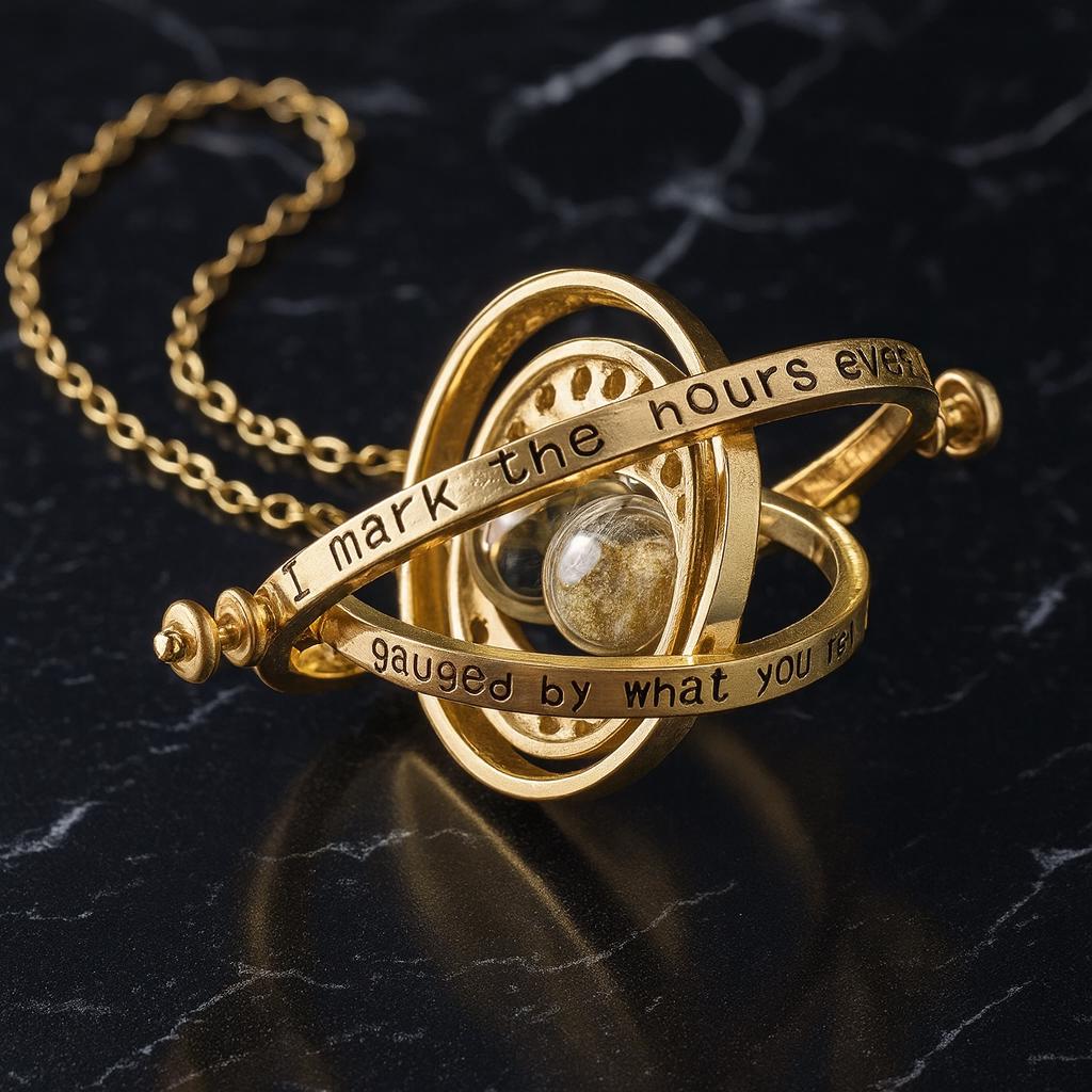 Collar con colgante de reloj de arena, collar Granger, joyería de viaje en el tiempo, collar con colgante de reloj de arena, joyería Steampunk para ella