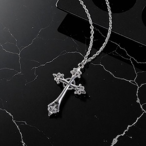 Silver Cross Pendant Necklace, Dainty Cross Necklace, Tiny Cross Pendant, Religious Jewelry For Christmas , Unisex Christian Jewellry