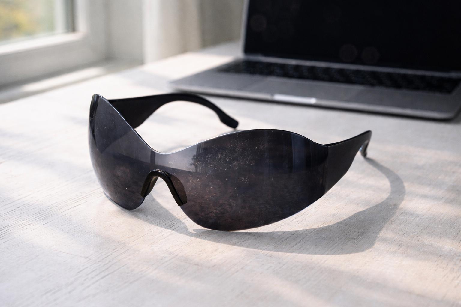 Wraparound Y2K Futuristic Glasses Amazon.com: milramtob Y2K Wrap Around Sunglasses Black  main image 3