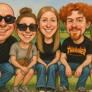 Portrait caricature personnalisé | Cadeau personnalisé pour couple et famille