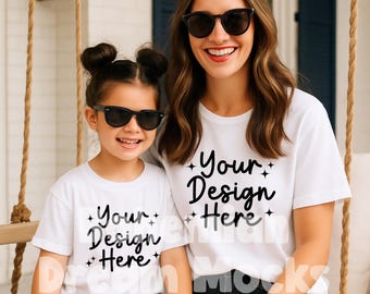 Mother Daughter Mockup | Mommy and Me Shirt Mockup | Bella Canvas 3001 3001Y