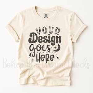 Comfort Colors Ivory Shirt Mockup | C1717 Ivory Flat Lay Tshirt Mockup | Simple Minimalistic Shirt Mockup | CC1717 Flat Lay Mockup