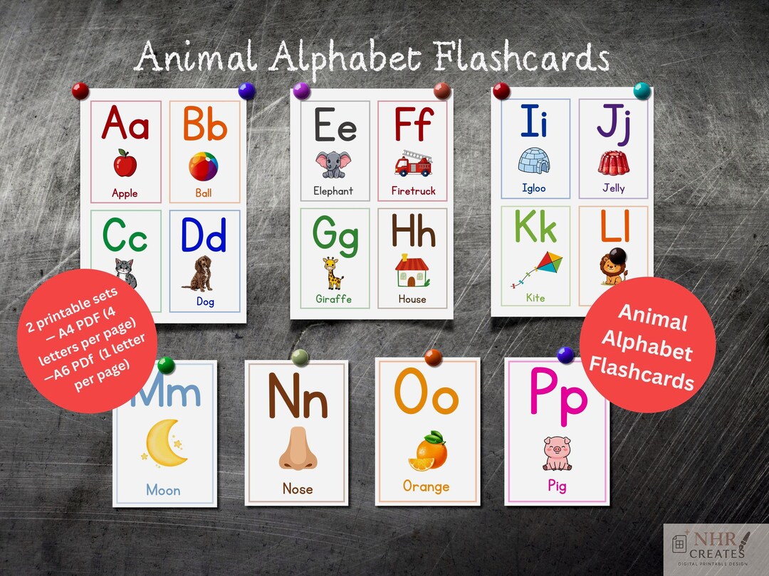 Alphabet Flashcards Printable | A-Z Learning Cards for Toddlers ...