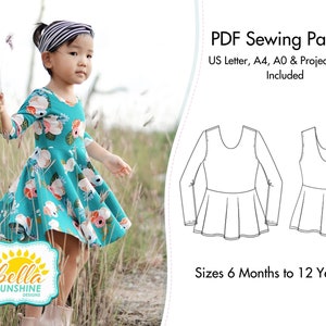 Sahara, girls dress patterns, PDF Sewing Pattern, twirl dress pattern, pdf patterns, sewing pattern, dress pattern pdf, sewing, pdf pattern