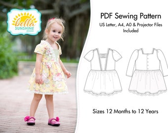 Coffee Shop Lace Dress, PDF Sewing Patterns, sewing pattern, flower girl dress, vintage twirl dress,  baby sewing pattern, girls dress pdf