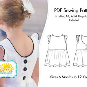 Vintage Grace, PDF Sewing Pattern, girls flutter dress, sewing, sewing pattern, girls dress pdf, flutter dress pdf, sewing pdf, pdf pattern