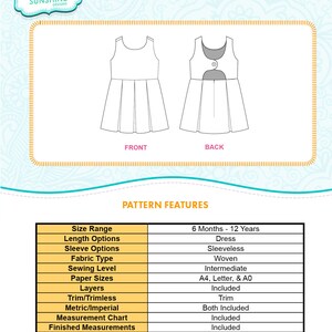 Rebel Girl, Party Dress, PDF Sewing Pattern, open back dress, low back dress, girls dress pattern, trendy baby clothes, sewing pattern image 8