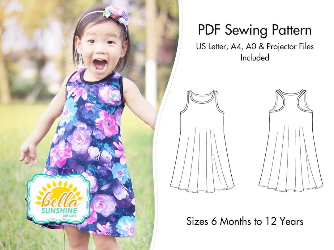 Sophia, Girls Dress Patterns, PDF Sewing Pattern, Summer Dress Pattern ...