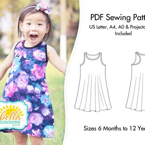 Sophia, girls dress patterns, PDF Sewing Pattern, summer dress pattern, pdf patterns, sewing pattern, dress pattern pdf, sewing, pdf pattern