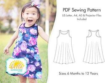 Sophia, girls dress patterns, PDF Sewing Pattern, summer dress pattern, pdf patterns, sewing pattern, dress pattern pdf, sewing, pdf pattern
