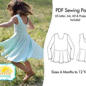 Sahara, girls dress patterns, PDF Sewing Pattern, twirl dress pattern, pdf patterns, sewing pattern, dress pattern pdf, sewing, pdf pattern