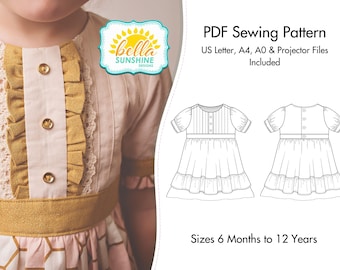 Sweet Lilly Pintuck Dress & Tunic, dress pattern pdf, PDF Sewing Pattern, Girls Pattern, flower girl dress, girls dress pdf, sewing pattern