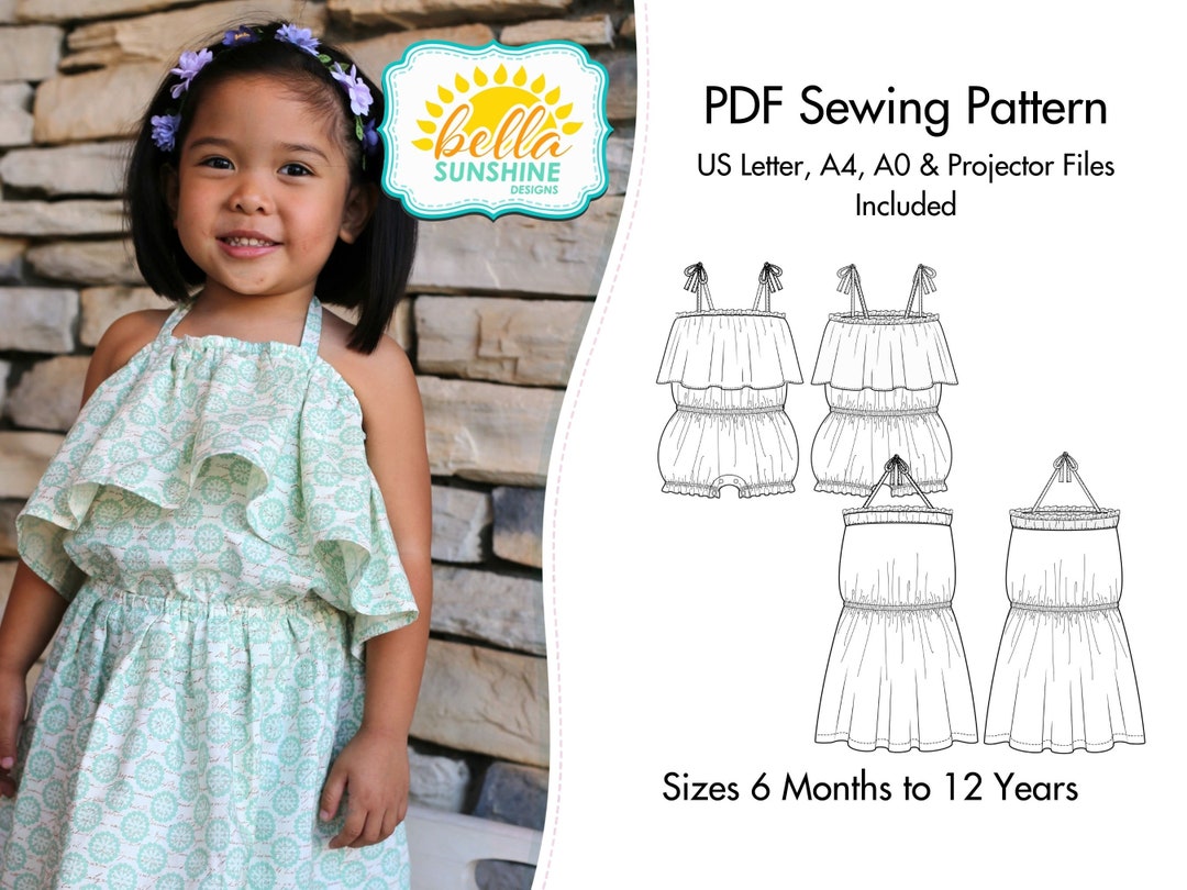 Sun-kissed Sunsuit, PDF Sewing Pattern, Sewing Pattern, Baby Dress ...