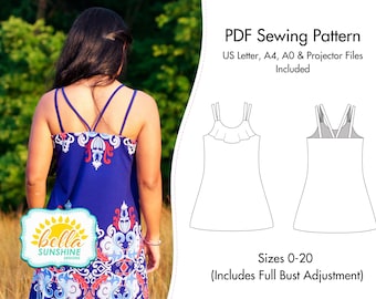 Violet Dress & Top, PDF Sewing Pattern, women sewing pattern, summer loose dress, loose fit dress, dress pattern pdf, loose tunic dress