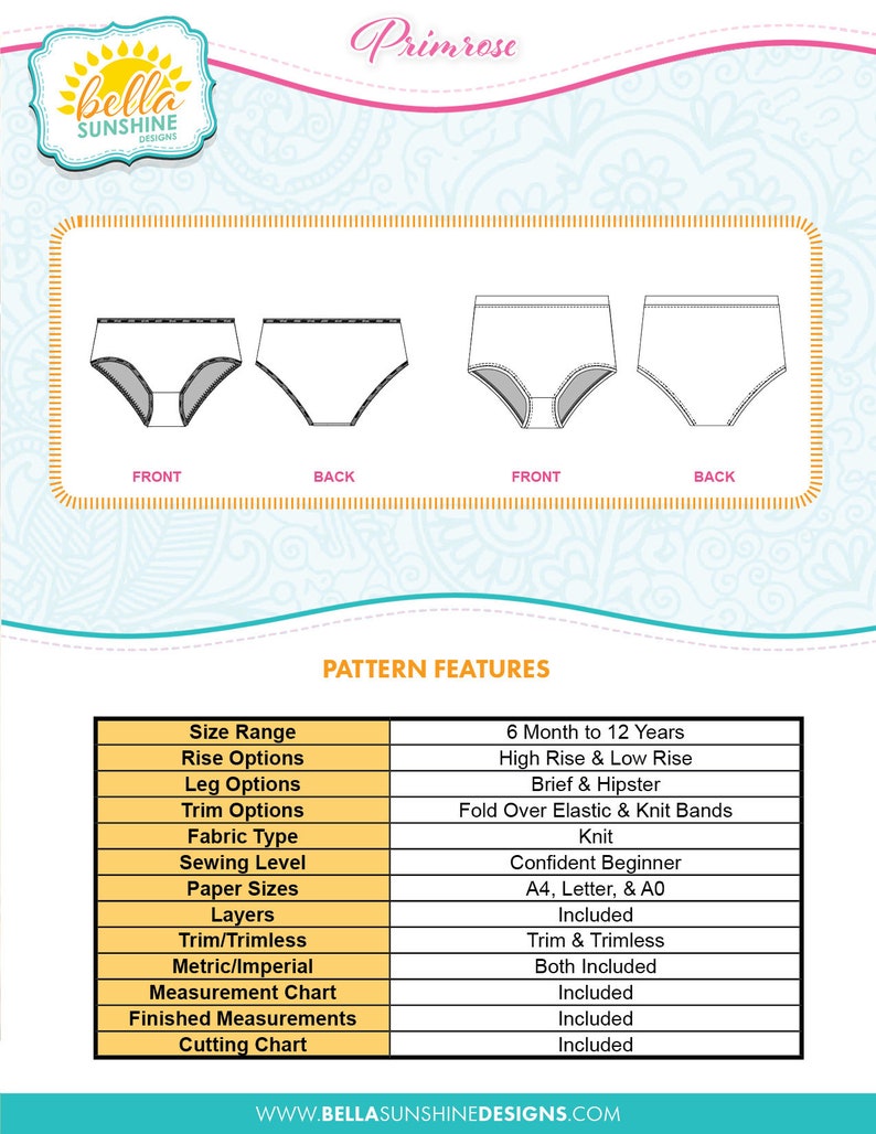 Primrose Panty Sewing Pattern Panty Pattern Pdf Girls Panty Etsy My