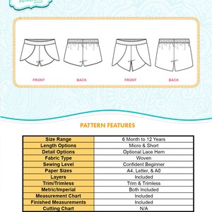 Tess Tulip Shorts, PDF Sewing Pattern, Baby Shorts Pattern, Shorts ...