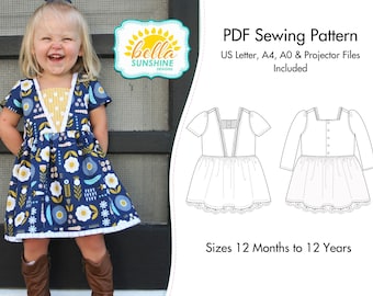 Coffee Shop Lace Dress, PDF Sewing Patterns, vintage twirl dress, sewing pattern, flower girl dress, baby sewing pattern, girls dress pdf