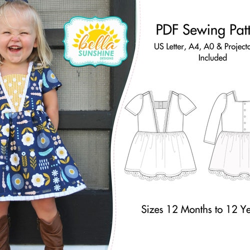 Adele Twirl Vintage Style Dress Pattern. Girl's Sewing - Etsy