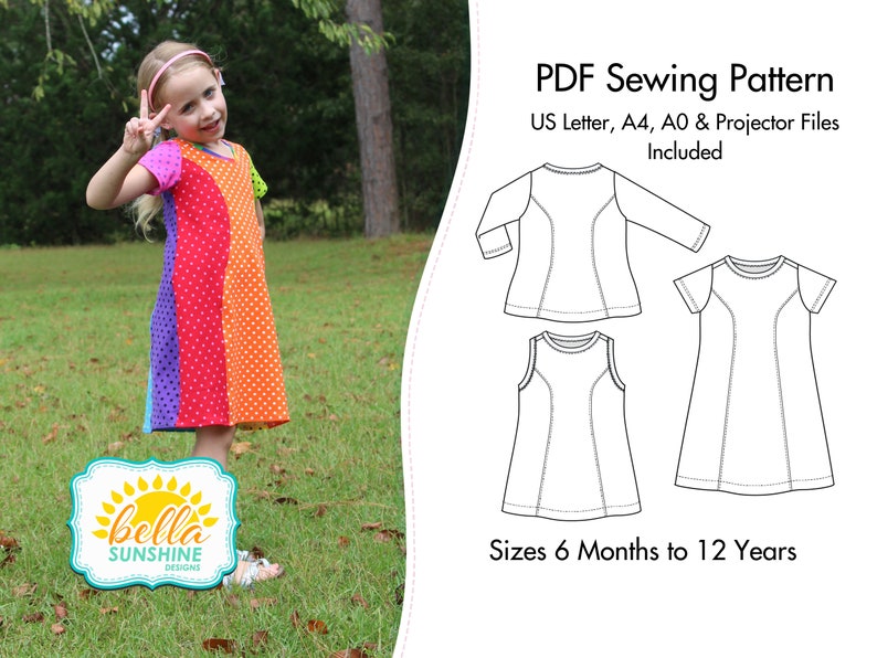 Adella Girls Dress Patterns PDF Sewing Pattern Pdf Dress Etsy