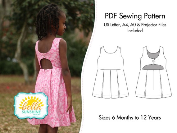 Baby Gown PDF Sewing Pattern with Knot for infants