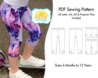 Bow Tie Leggings & Shorts, toddler leggings, Girls sewing pattern, baby leggings, baby sewing patterns, sewing pattern, girls pattern pdf,