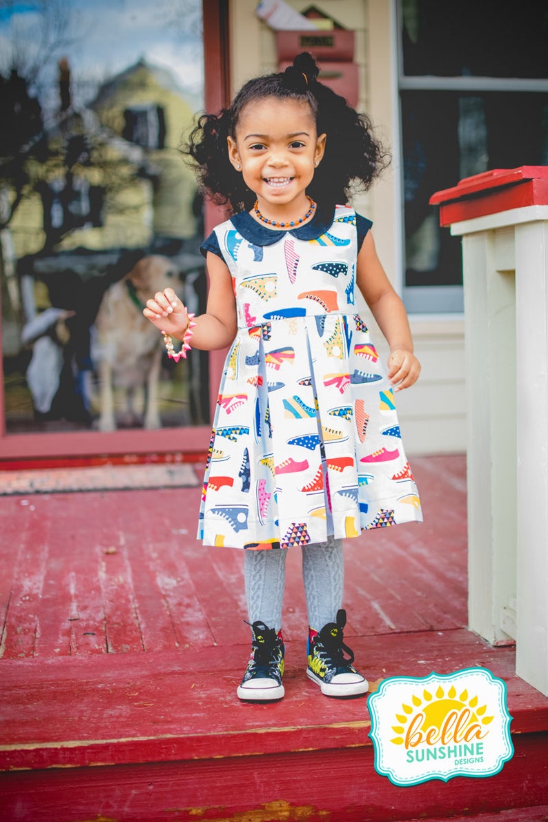 Alice Pleated Dress, PDF Sewing Pattern, peter pan collar, girls pleated dress, girls dress pattern, trendy baby clothes, sewing pattern, image 2