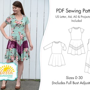 Emmaline, sewing pattern, dress pattern pdf, ladies pattern, PDF Sewing Pattern, ladies pdf pattern, plus size pattern, plus size pdf,