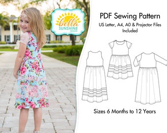 Clementine, girls dress patterns, PDF Sewing Pattern, dress pattern pdf, twirl dress pattern, pdf patterns, sewing pattern, pdf pattern