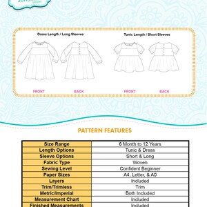 Adaline Dress & Tunic, PDF Pattern, tunic sewing pattern, girls dress patterns, girls dress pdf, dress patterns for girls, sewing pattern image 8