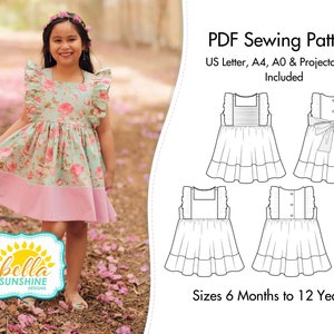 Juliet Flutter Dress Girls Sewing Pattern Digital Sewing Pattern for ...
