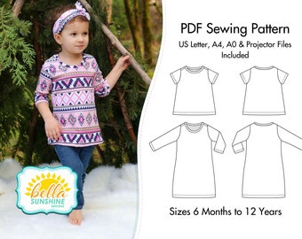 Maggie, PDF Sewing Patterns, girls dress pattern, sewing patterns, girls dress pdf, girls dress, girls top, girls tunic, pdf tunic pattern