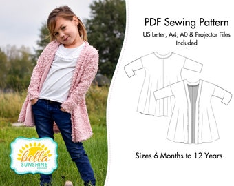 Apple, girls cardigan pdf, girls pdf pattern, sewing pattern, girls pattern pdf, cardigan pattern, pdf sewing pattern, sewing pattern pdf