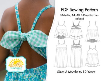 Daisy Dress, dress pattern pdf, summer pdf pattern, maxi pattern pdf, baby sewing pattern, girls dress pattern, dress pattern pdf, sewing