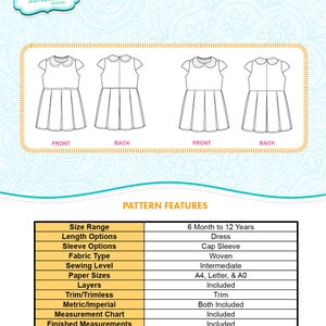 Alice Pleated Dress, PDF Sewing Pattern, peter pan collar, girls pleated dress, girls dress pattern, trendy baby clothes, sewing pattern, image 8