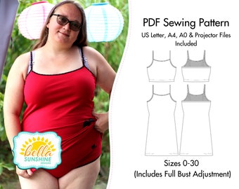 Coraline, camisole pattern, plus size pattern, plus size pdf, sewing pattern, ladies pattern, PDF Sewing Pattern, ladies pdf pattern, sewing