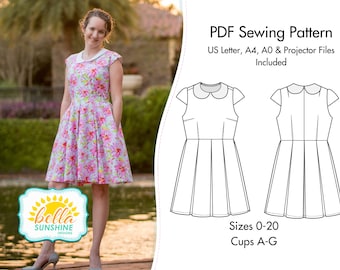 Alice, Pleated Dress, pattern, womens dress pdf, PDF Sewing Pattern, sewing pattern, dress pattern pdf, womens pdf pattern, sewing pdf