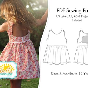 Charlotte Dress & Top, PDF Sewing Pattern, girls dress pdf, cutout dress pattern, baby sewing pattern, dress patterns, pdf dress pattern