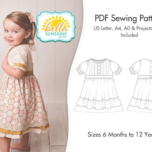 Sweet Lilly Pintuck Dress & Tunic, PDF Sewing Pattern, Girls Pattern, vintage, dress pattern pdf, flower girl dress, girls dress pdf, sewing
