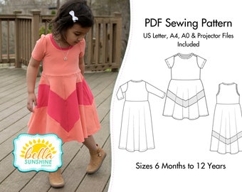 Emmaline, girls dress patterns, dress pattern, PDF Sewing Pattern, twirl dress pattern, pdf patterns, sewing pattern, sewing, pdf pattern