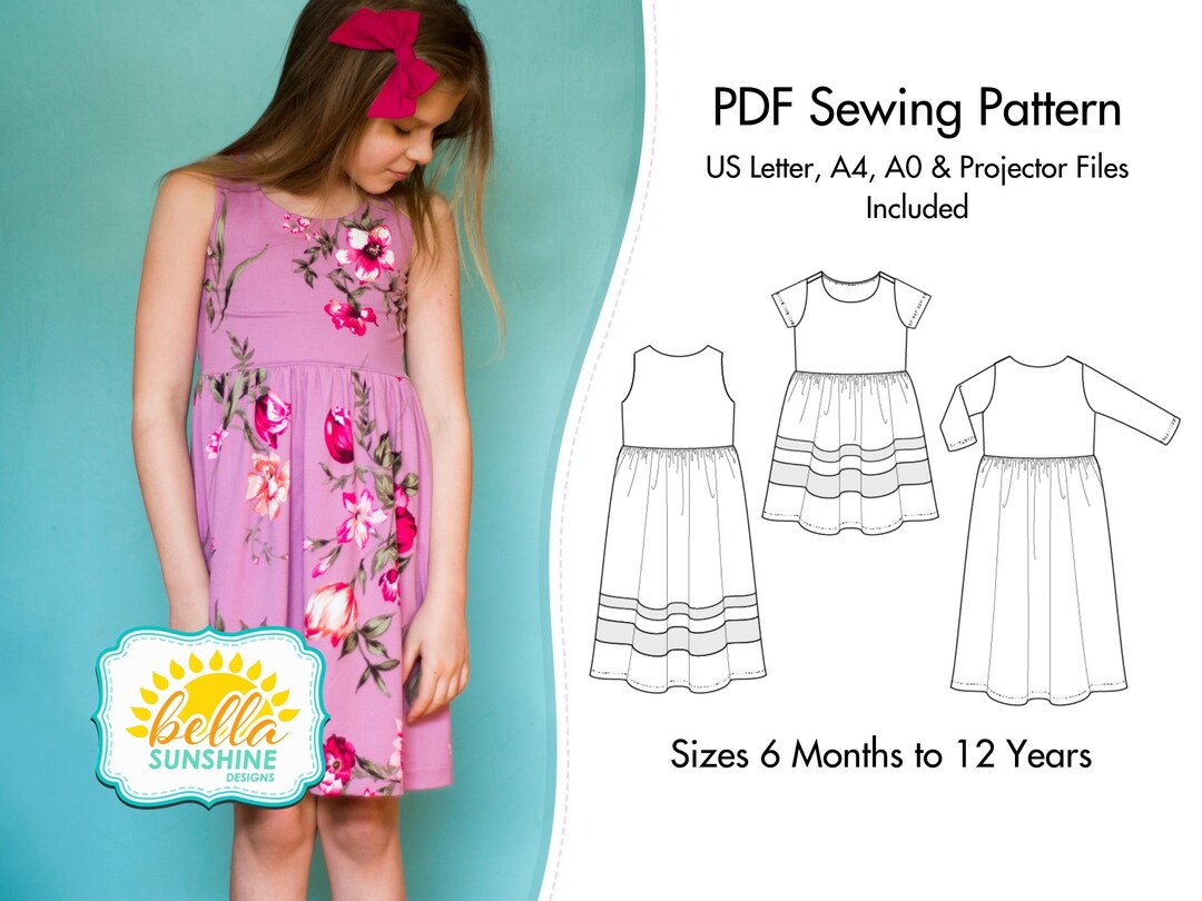 Clementine, Dress Pattern Pdf, Twirl Dress Pattern, Girls Dress