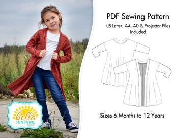 Apple, pdf sewing pattern, girls cardigan pdf, girls pdf pattern, sewing pattern, girls pattern pdf, cardigan pattern, sewing pattern pdf