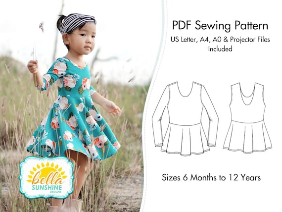 Sahara, Girls Dress Patterns, PDF Sewing Pattern, Twirl Dress Pattern, Pdf  Patterns, Sewing Pattern, Dress Pattern Pdf, Sewing, Pdf Pattern 